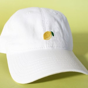 NEW Lemon Baseball Hat Dad Hat Low Profile White Pink Black Casquette Embroidered Unisex Adjustable Strap Back Baseball Cap image 1