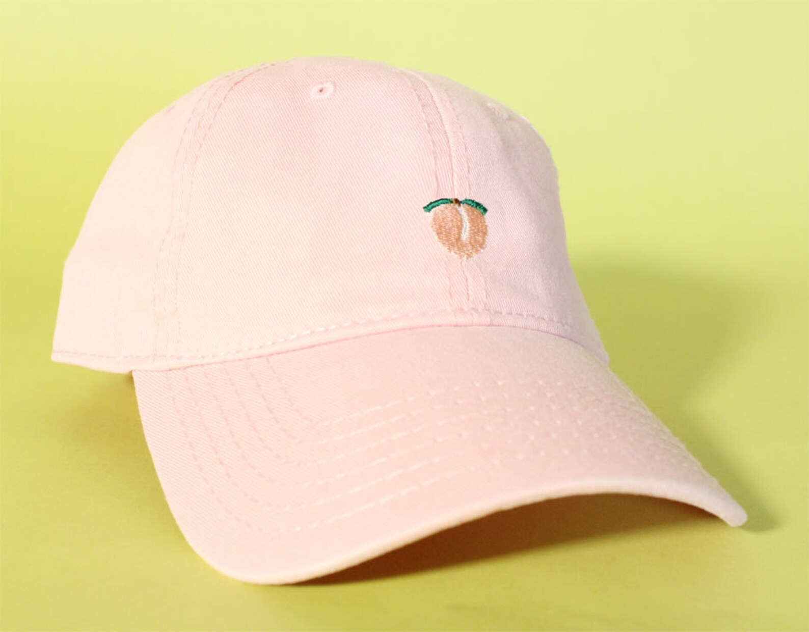 Peach Peachy Vintage Baseball Cap – Embroidered Cotton Adjustable Distressed Dad Hat, Unisex Streetwear - View #6