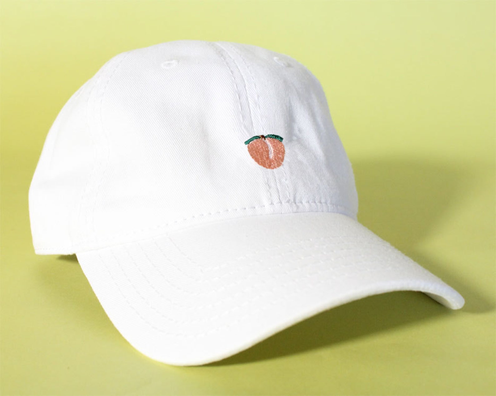 NEW Peach Baseball Hat Dad Hat Low Profile White Pink Black | Etsy