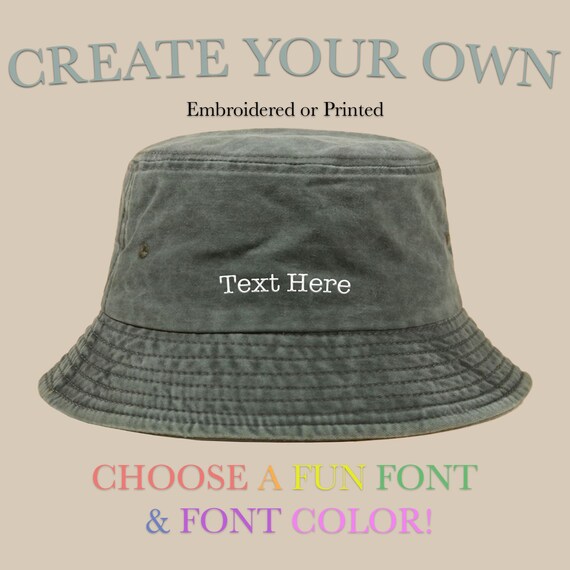 Personalized Washed Bucket Hat Custom Summer Bucket Hat Etsy