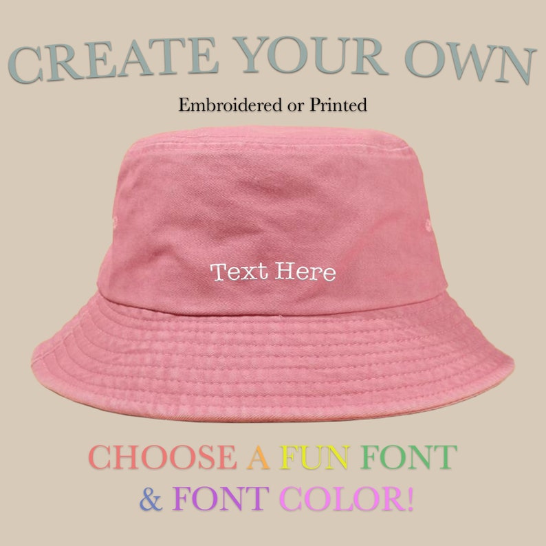 Personalized Washed Bucket Hat Custom Summer Bucket Hat Etsy