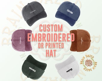 Personalized Custom Embroidered Printed Pigment dye Washed Dad Hat Design your own baseball hat custom text custom dad hat