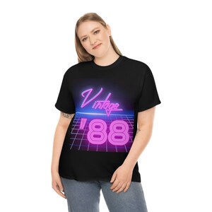 Vintage 1988 Geburtstag T-shirt, Neon Shirt, Vintage Geburtstag Shirt für sie, Vintage Geburtstag Shirt für ihn, 1988 Retro Shirt