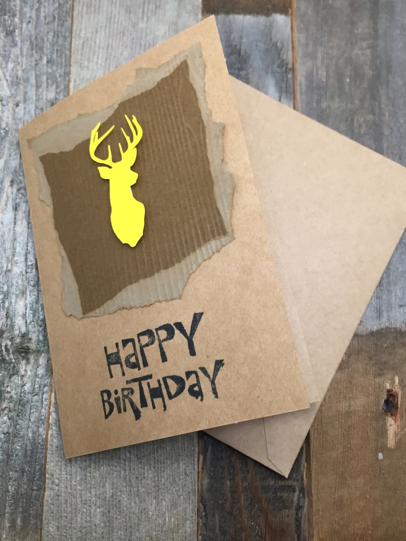 Happy Birthday Hunting Card Happy Birthday Buck Card Happy Birthday Deer Card 54 Happy Birthday Card Birthday Card
