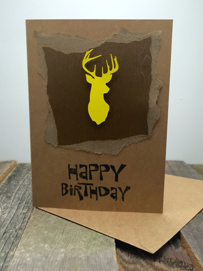 Happy Birthday Hunting Card Happy Birthday Buck Card Happy Birthday Deer Card 54 Happy Birthday Card Birthday Card