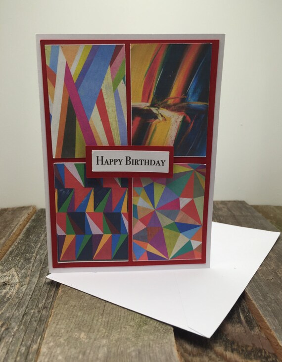 Cousue main carte d/'anniversaire ou toute occasion rouge perles fleur carte d/'anniversaire