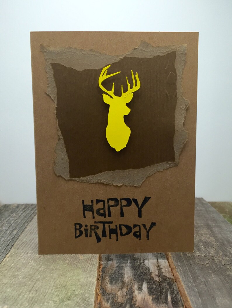 Happy Birthday Hunting Card Happy Birthday Buck Card Happy Birthday Deer Card 54 Happy Birthday Card Birthday Card