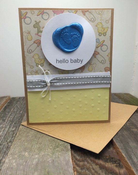 Nuevo bebé chico Tarjeta-nuevos padres Tarjeta-Bienvenido poco una tarjeta-Azul Estrellas Bebé