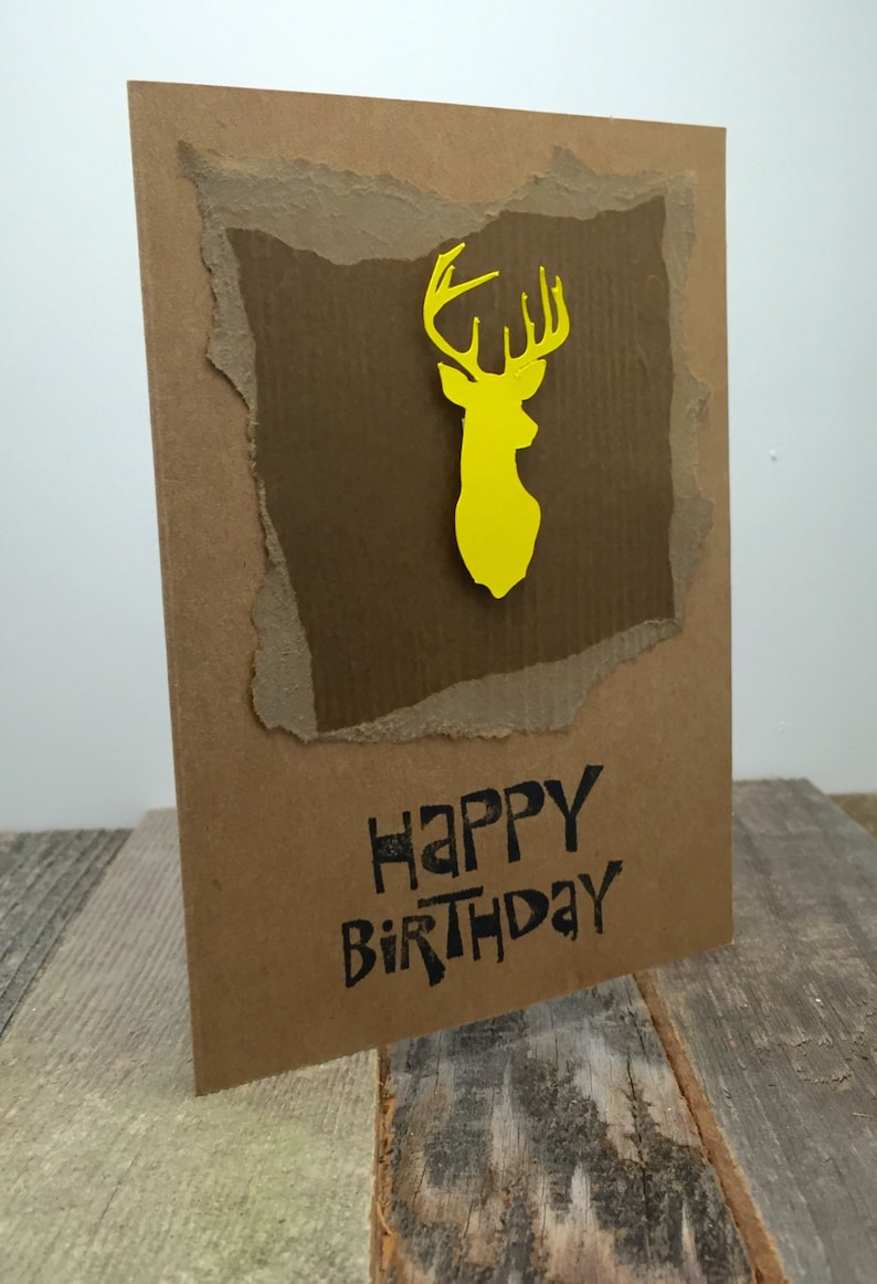 Happy Birthday Hunting Card Happy Birthday Buck Card Happy Birthday Deer Card 54 Happy Birthday Card Birthday Card