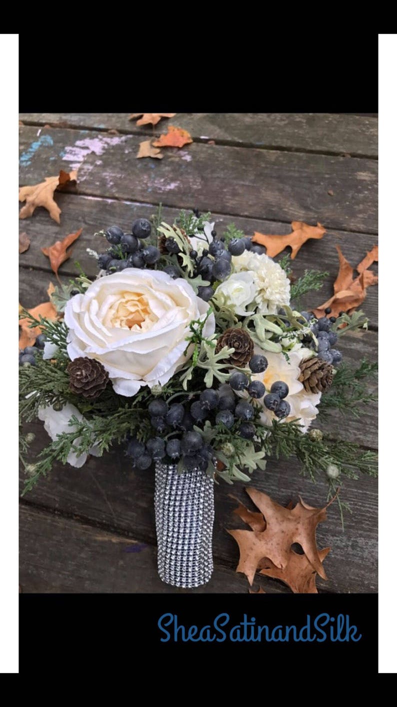 Rustic Winter Wedding Bridesmaid Bouquet Etsy