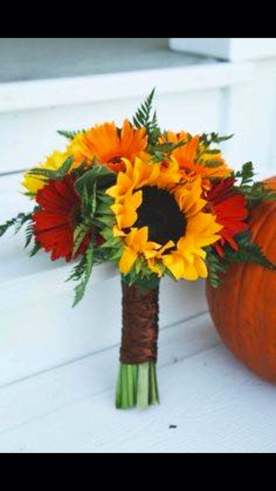 Sunflower Daisy Fall Wedding Bouquet Etsy
