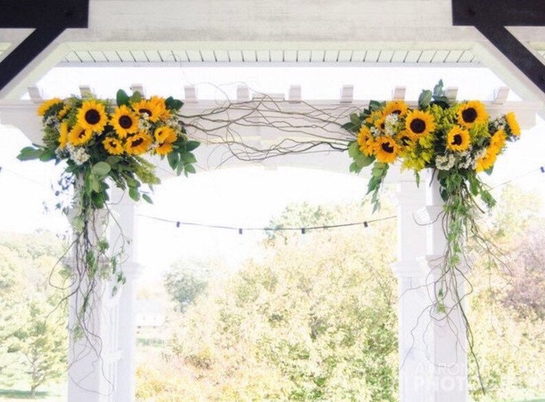 Sunflower Arrangement Fall for Wedding Arch/Wedding Arbor Swag image 0