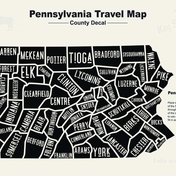 Pennsylvania Decal - Sticker Travel Map for RV's and Campers