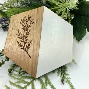 Marble and Acacia Wood Coasters