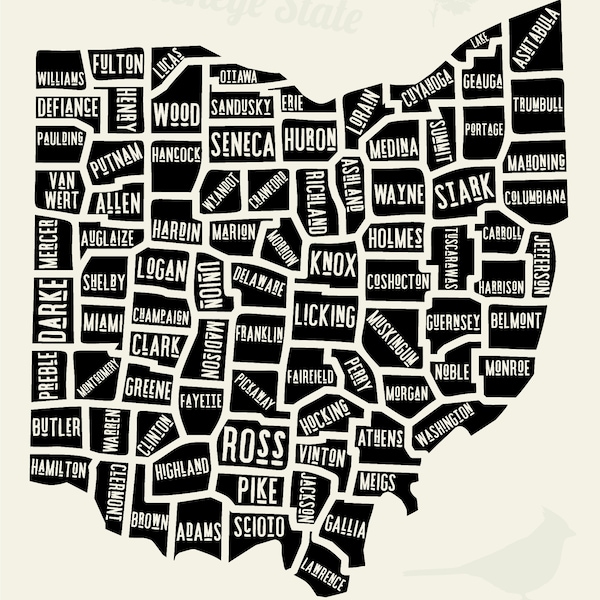 Ohio Map Sticker Etsy