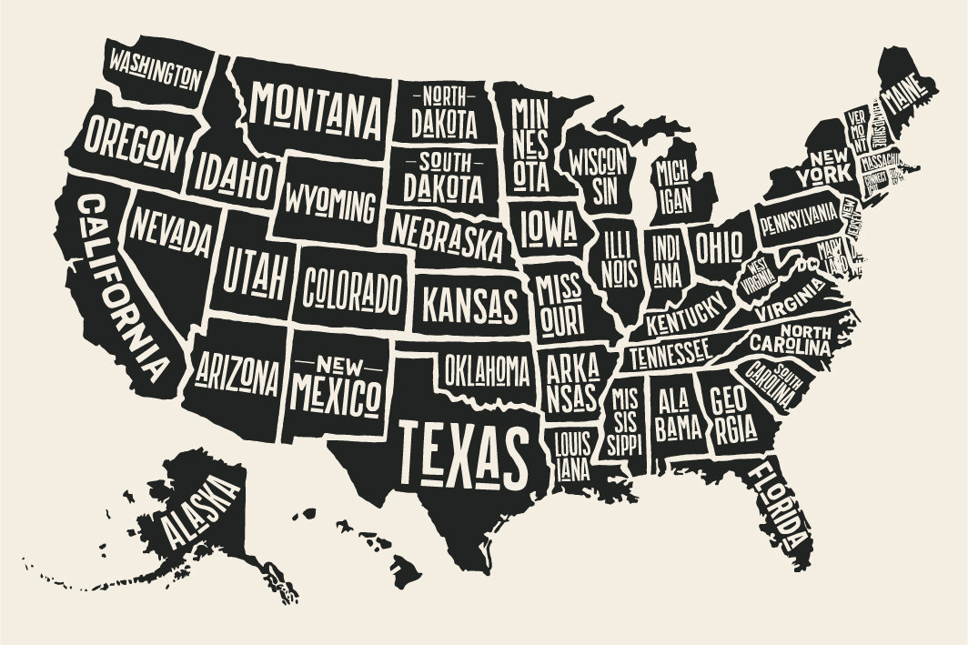 USA Decal Sticker Travel Map for Rv's and Campers 