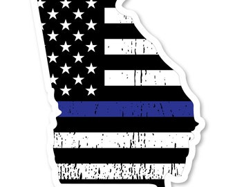 State of Georgia Thin Blue Line Decal