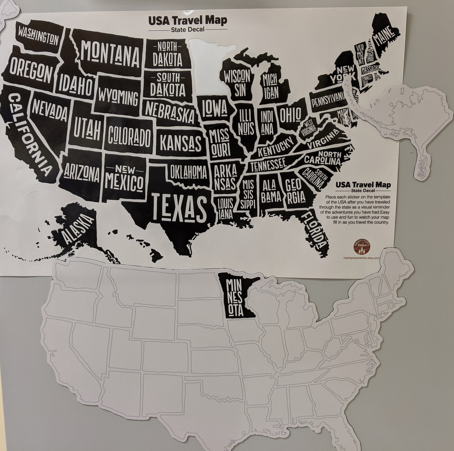 USA Magnet Travel Map for Rv's and Campers - Etsy