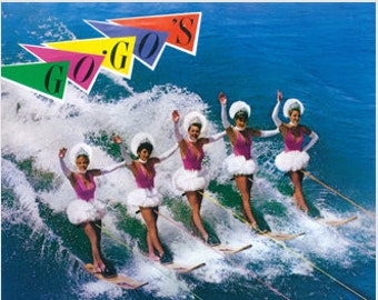 The Go Go&#39;s 1982 Vacation Concert Poster Retro Waterskiing Pop Music