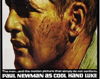 Póster decorativo de la película clásica estadounidense de drama carcelario de 1967, Cool Hand Luke.