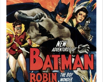 バットマン＆ロビン 1949年連続映画ポスター復刻版 約18x12インチ 