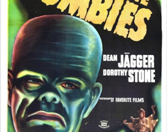 MOVIE poster REVOLT OF THE ZOMBIES horror DEAN JAGGER campy 24X36
