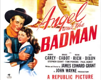Retro Art Decorative 1947 Notorious Gunman American Western Film Angel And The Badman Movie Poster