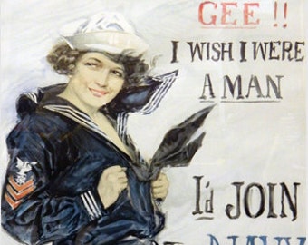 World War I Patriotic Join the Navy US Navy Enlistment by Women Poster