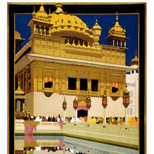 1935 Arte Retro Decorativo Clásico Vintage Visita India Travel Advertising Poster