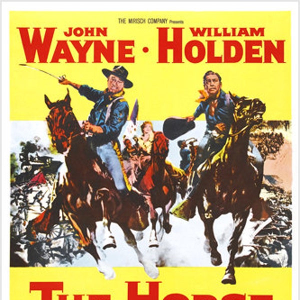 1959 Adventure Civil War Western Film THE HORSE SOLDIERS movie poster