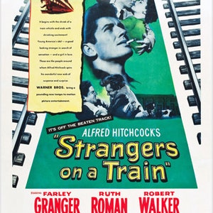 1951 Psychological Thriller Suspense Film Strangers on a Train Movie Poster