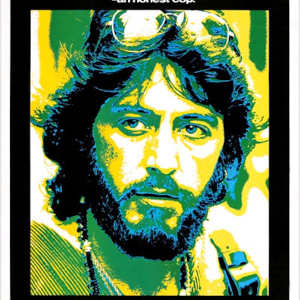 1973 Award Winning Biographical Crime Film New York City Cop Serpico Movie Poster