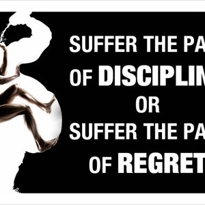 Motivational Weight Loss Inspiration Pain Discipline Quote Poster