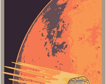 MARS HUBBLE SPACE IMAGE poster 24X36 the WAR PLANET orange 3 VIEWS detailed