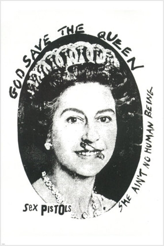 Sex Pistols God Save The Queen Promo Poster Punk Queen Etsy