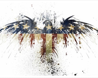 Stars & Stripes American Eagle Poster Unique Patriotic Painted Design