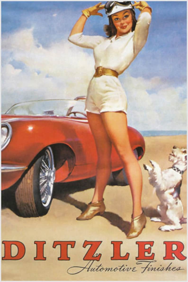 Automotive Auto Body Finish Product Sexy Girl Poster Pin Up Etsy