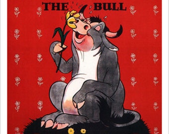 1938 Amerikaanse stand-alone geanimeerde vintage cartoonfilm Ferdinand the Bull Movie Poster