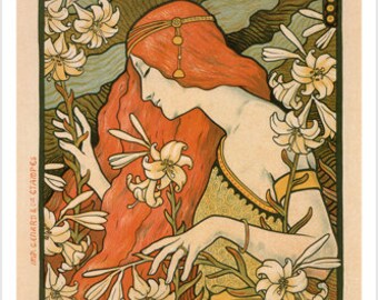 The Hermitage Vintage Ad Poster Paul Berthon France 1897 24x36 Art Nouveau