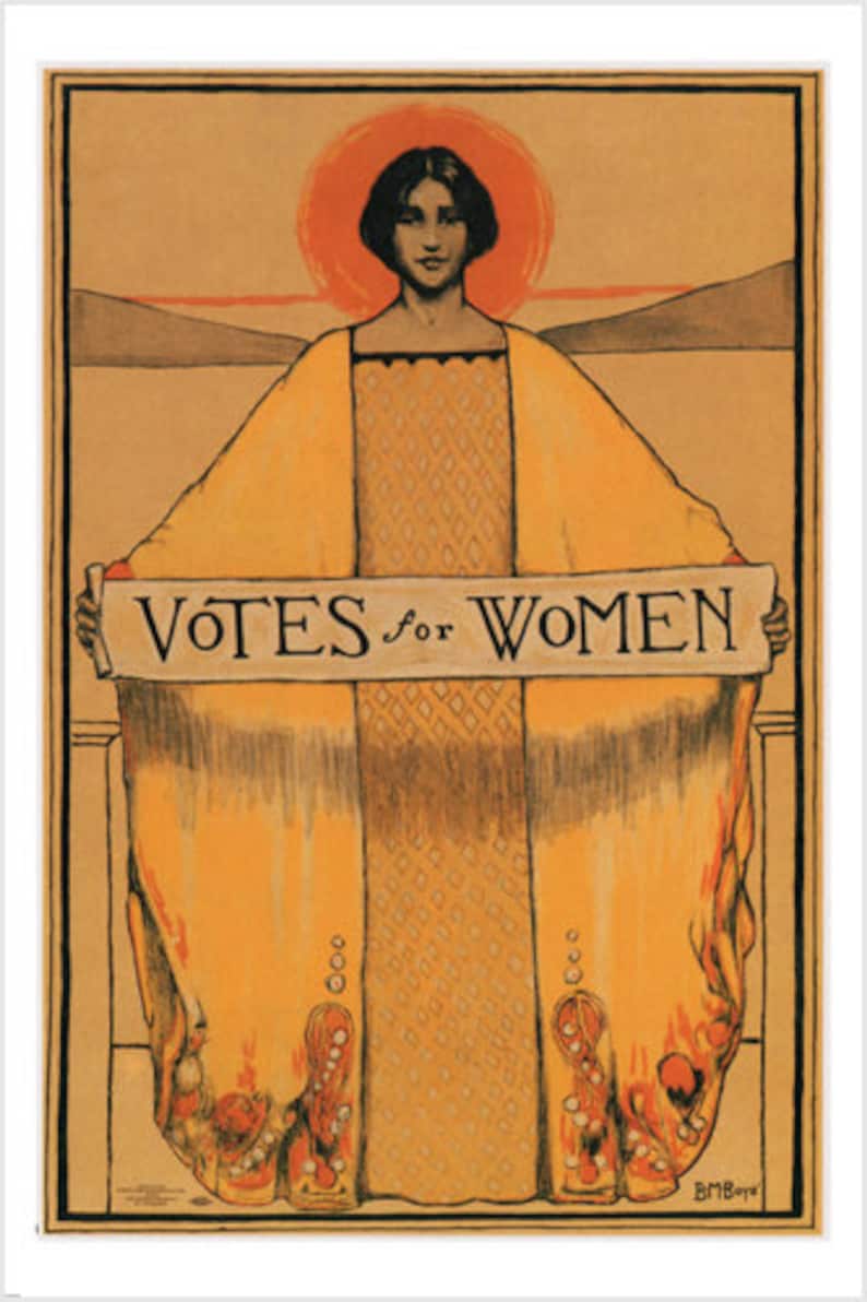 Votes For Women Vintage Political Poster B. M. Boye 1913 Usa image 0