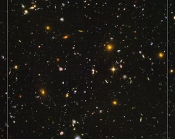 Póster de imagen de espacio de campo ultra profundo del Hubble Galaxias Estrellas Supernova