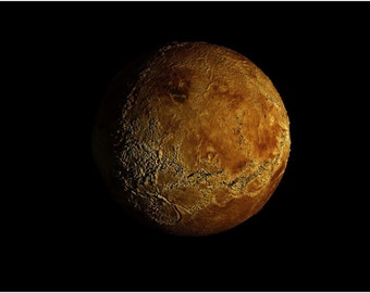 Póster a color de alta resolución del planeta Marte en la exploración espacial.