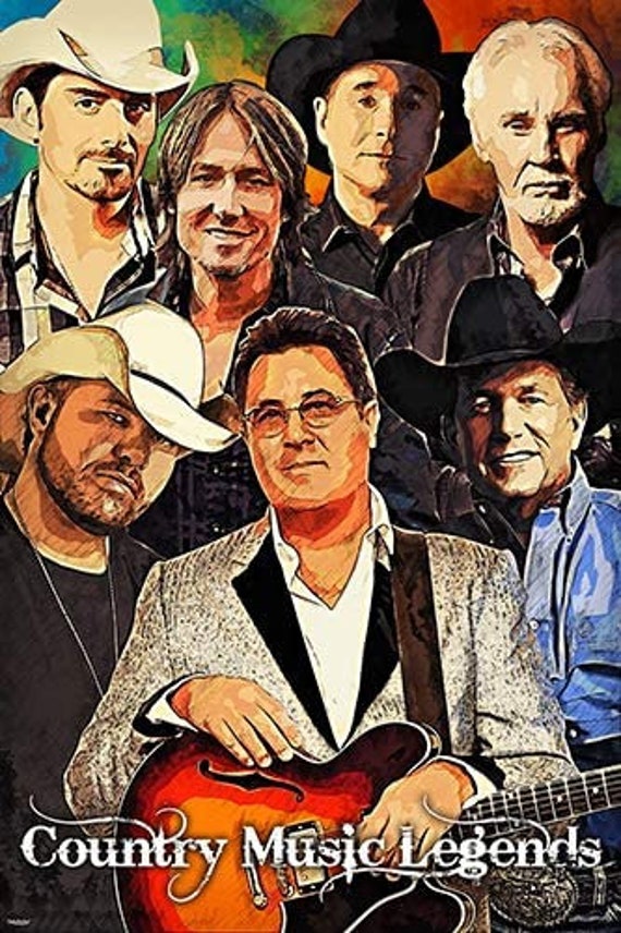The Best Hall of Fame Men's Country Music Legends Artistic Poster