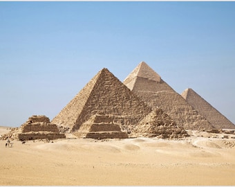 Las Siete Maravillas del Mundo Antiguo Egipto: Gran Pirámide de Giza (Cartel de Monumento Histórico)