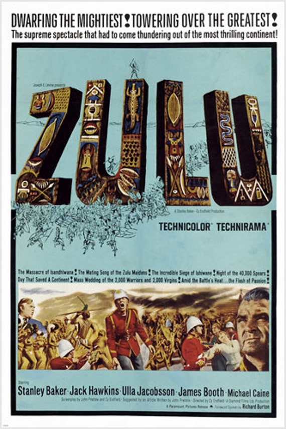 Zulu Michael Caine cult movie poster print