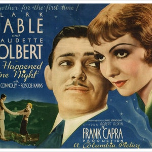 1934 Pre-Code American Romantic Comedy Film It Happened One Night Movie Poster