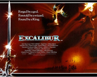 Póster decorativo de la película épica de fantasía medieval Excalibur de Hollywood de 1981