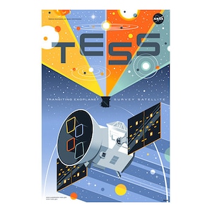 NASA&#39;s Exoplanet Survey Satellite Scientific Educational Astronomy Exploration TESS Space Telescope Poster