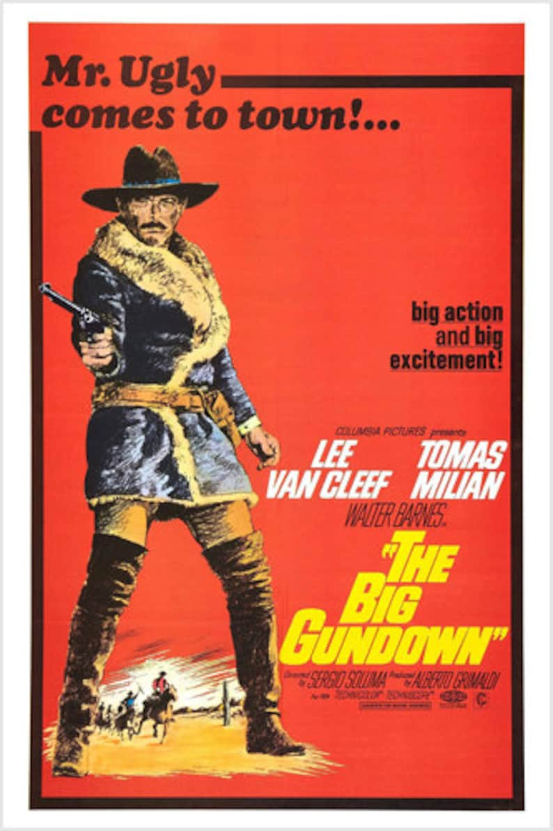 Decorative Italian 1967 Spaghetti Western Bounty Hunter The Big Gundown Movie Poster image 1