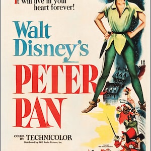 Vintage Kids Animazione Peter Pan Movie Poster Musical Art Print Wall Decor
